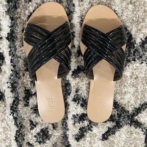 Black slide sandals